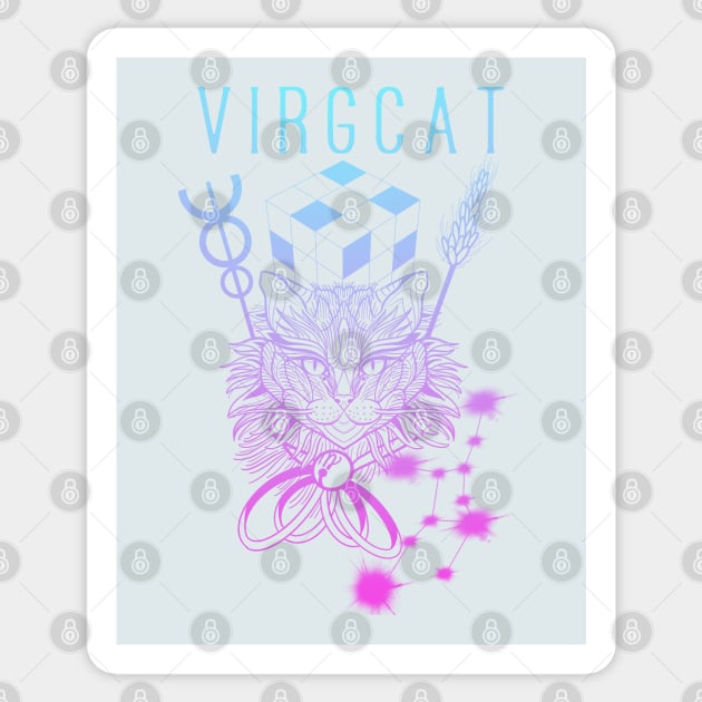 Zodiacat - A zodiac cattery: virgo - virgcat. Sticker by Blacklinesw9